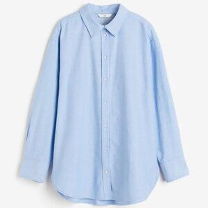 H&M 100% Cotton Classic Button-Down Shirt - Blue, XL